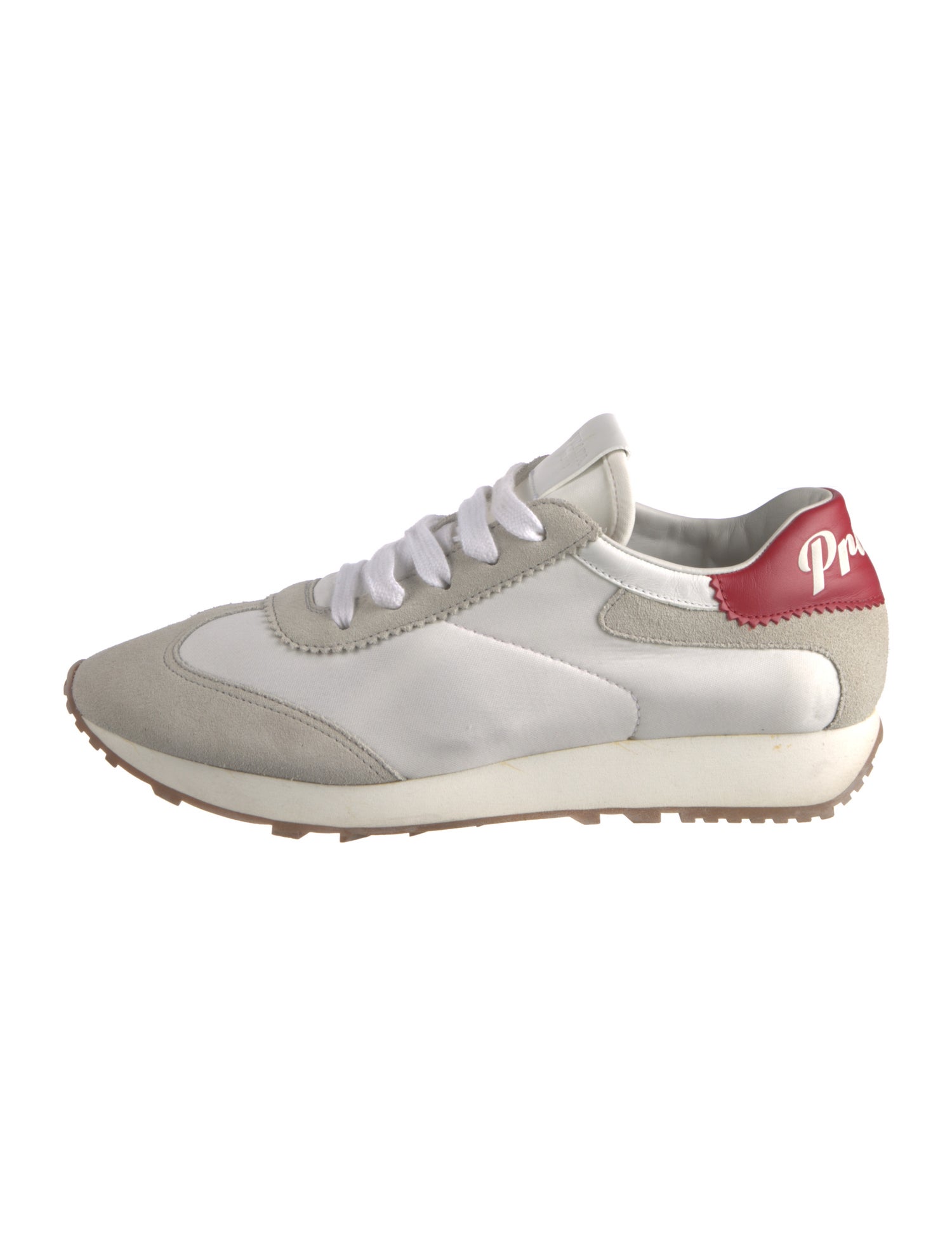 Prada Leather Colorblock Pattern Athletic Sneakers