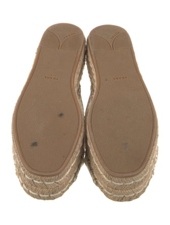 Prada Leather Whipstitch Trim Espadrilles