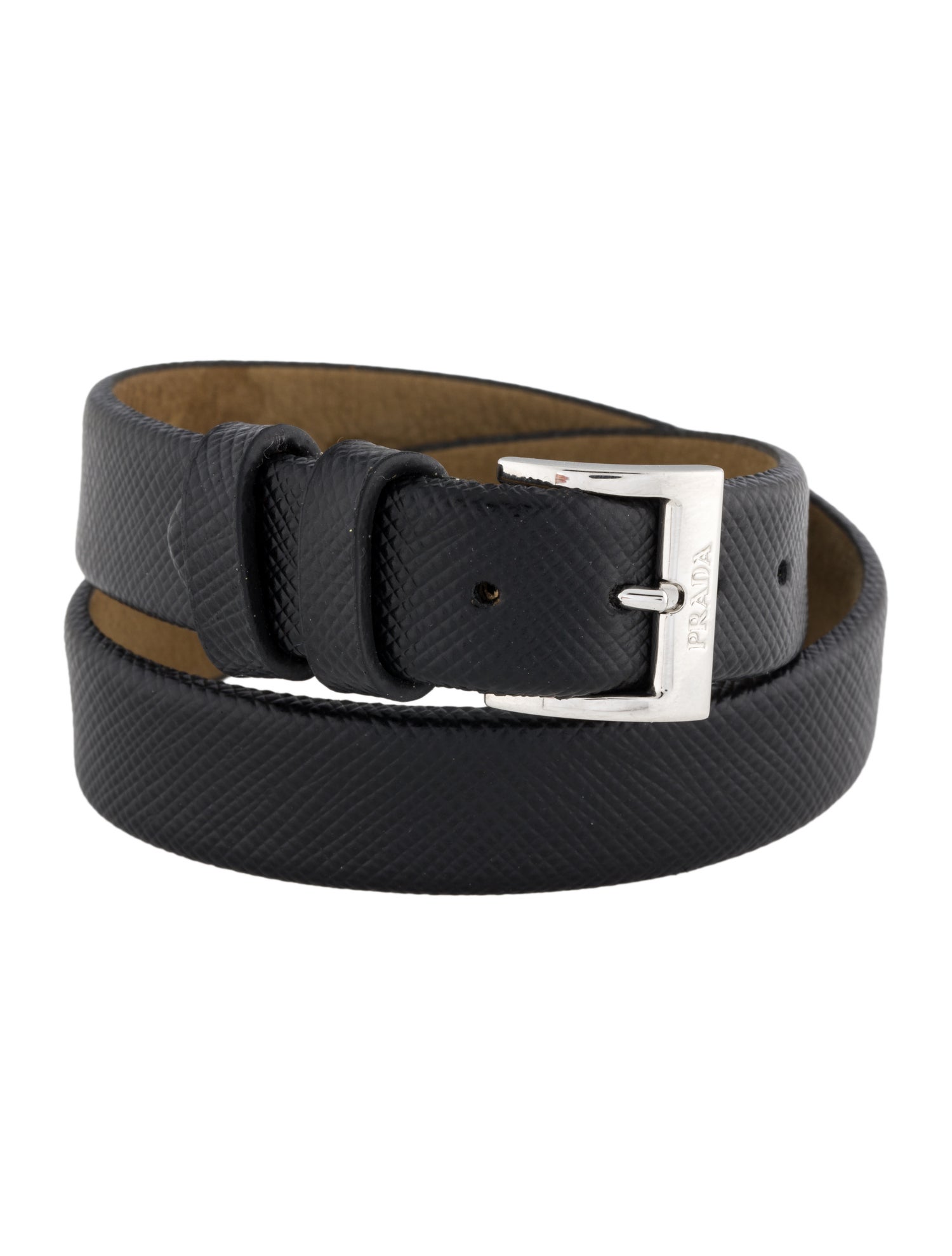 Prada Saffiano Leather Centurion Wrap Bracelet