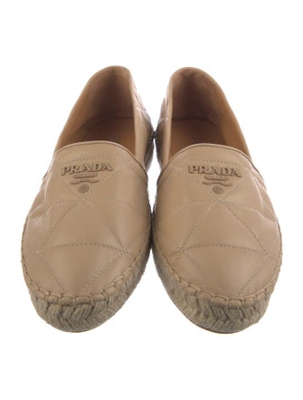 Prada Quilted Pattern Leather Espadrilles