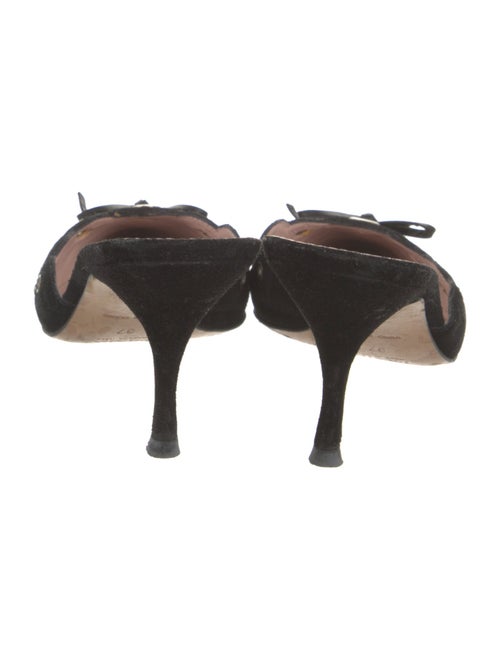 Prada Suede Bow Accents Mules