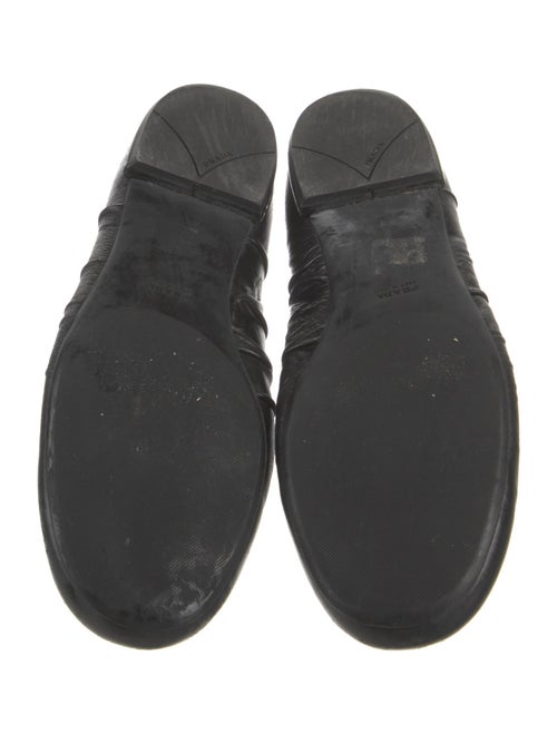 Prada Signature Logo Leather Ballet Flats