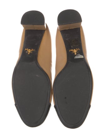 Prada Saffiano Leather Leather Trim Embellishment Pumps