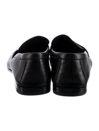 Prada Enameled Metal Triangle Leather Monk Straps