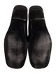 Prada Enameled Metal Triangle Leather Monk Straps