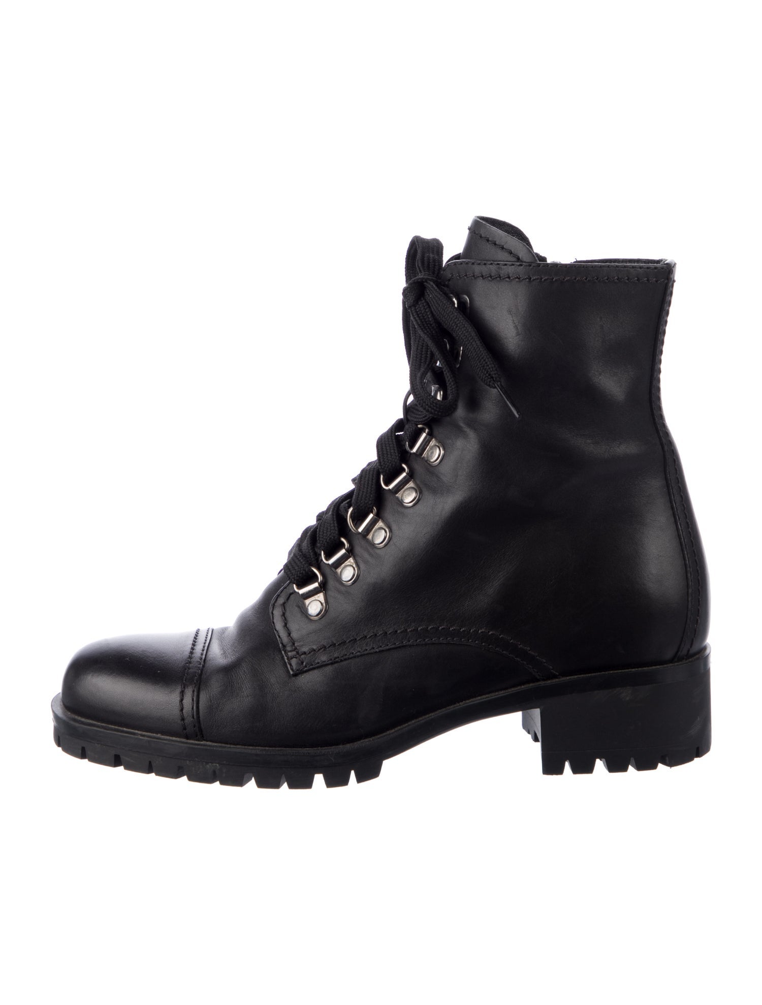 Prada Leather Combat Boots