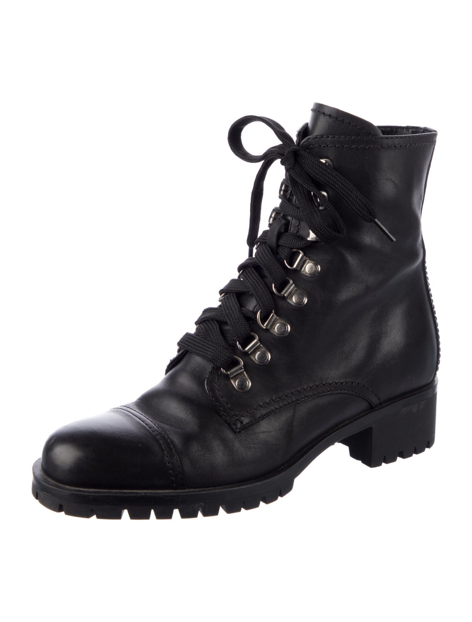 Prada Leather Combat Boots