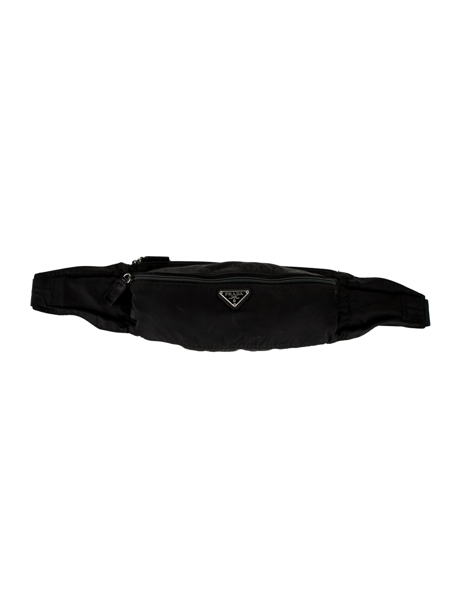 Prada Saffiano Cuir Triangle Belt Bag - Black Waist Bags