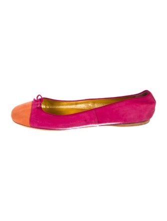 Prada Suede Colorblock Pattern Ballet Flats