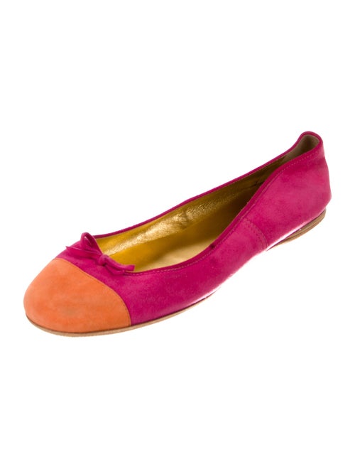 Prada Suede Colorblock Pattern Ballet Flats