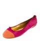 Prada Suede Colorblock Pattern Ballet Flats