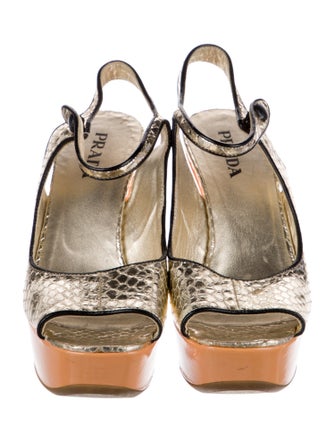 Prada Leather T-Strap Sandals