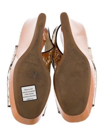 Prada Leather T-Strap Sandals