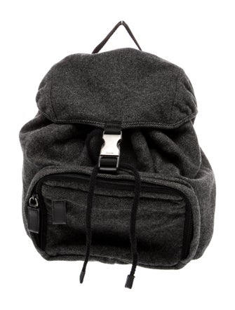 Prada Enameled Metal Triangle Backpack