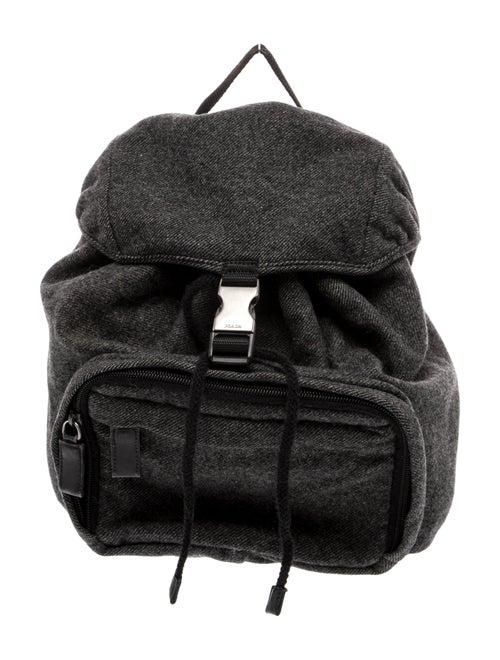 Prada Enameled Metal Triangle Backpack