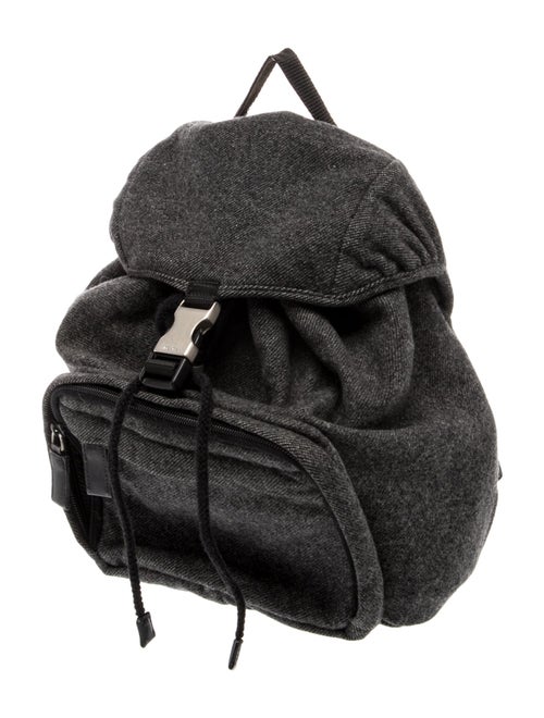 Prada Enameled Metal Triangle Backpack