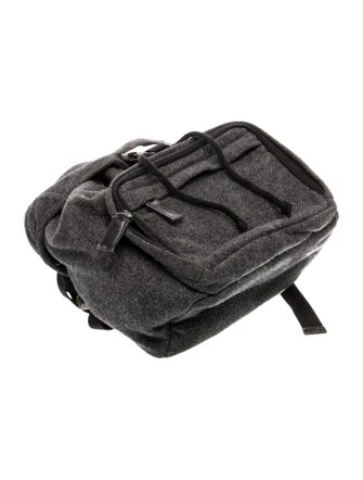 Prada Enameled Metal Triangle Backpack