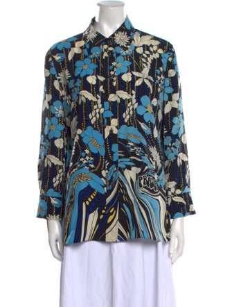 Prada 2019 Silk Button-Up Top