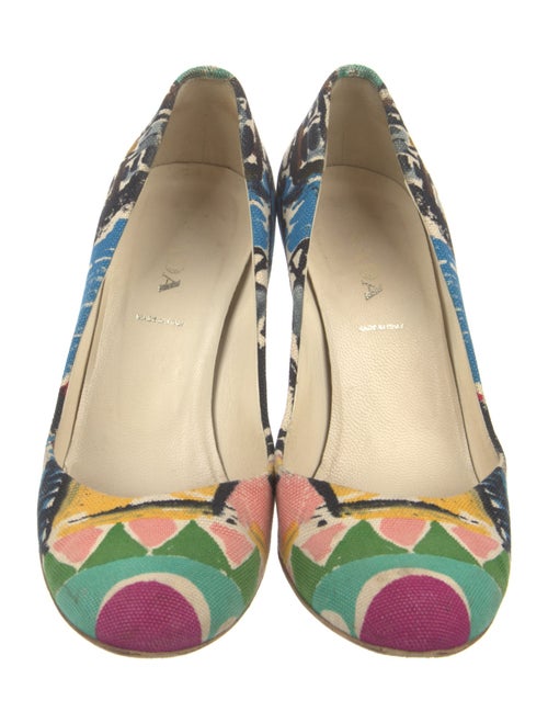 Prada Canvas Printed Pumps
