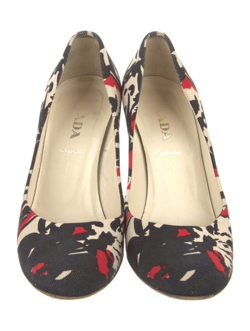 Prada Canvas Printed Pumps