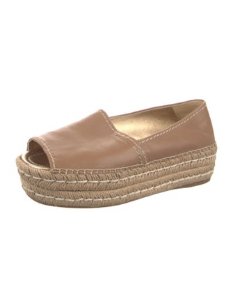 Prada Leather Embroidered Accent Espadrilles