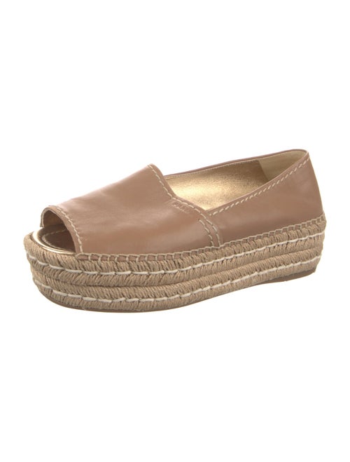 Prada Leather Embroidered Accent Espadrilles