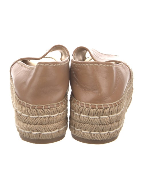 Prada Leather Embroidered Accent Espadrilles