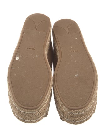 Prada Leather Embroidered Accent Espadrilles