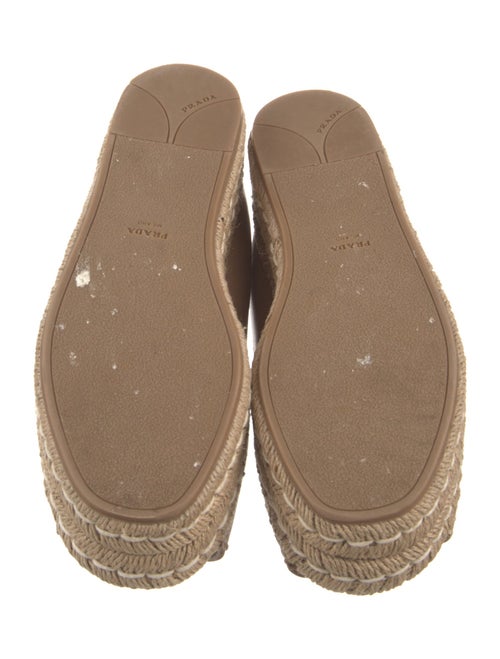 Prada Leather Embroidered Accent Espadrilles