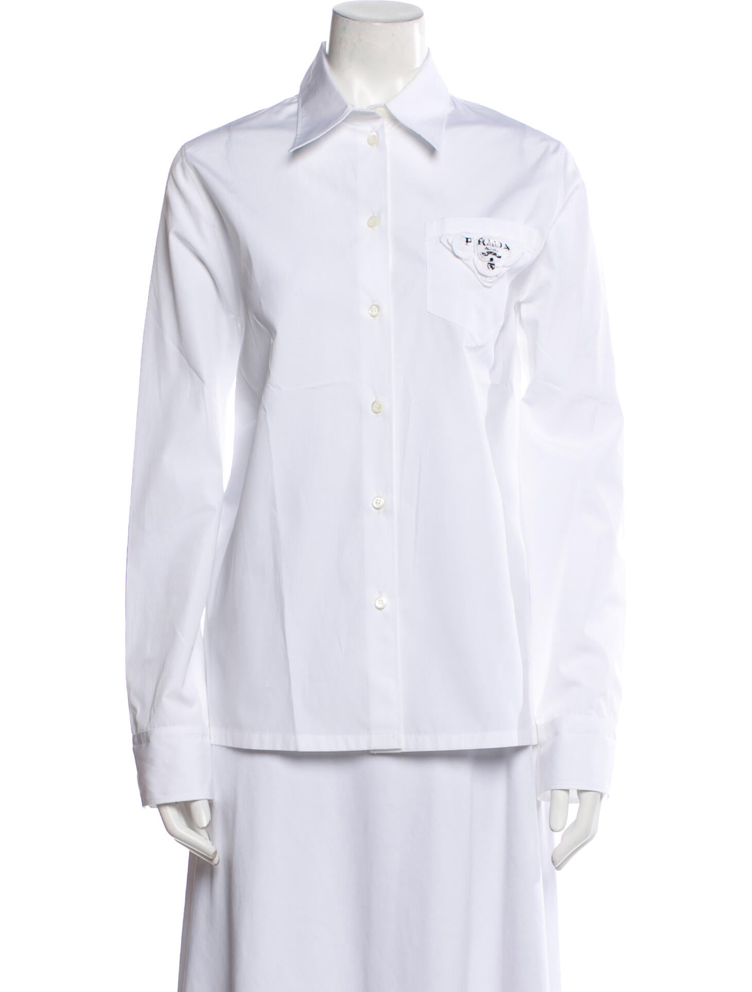 Prada 2020 Long Sleeve Button-Up Top