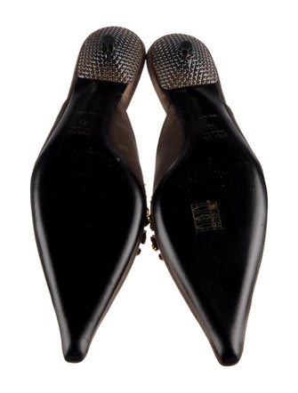 Prada Satin Crystal Embellishments Mules