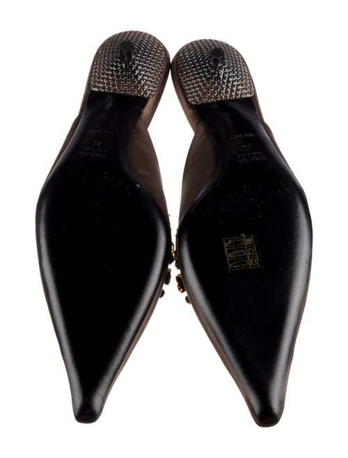 Prada Satin Crystal Embellishments Mules
