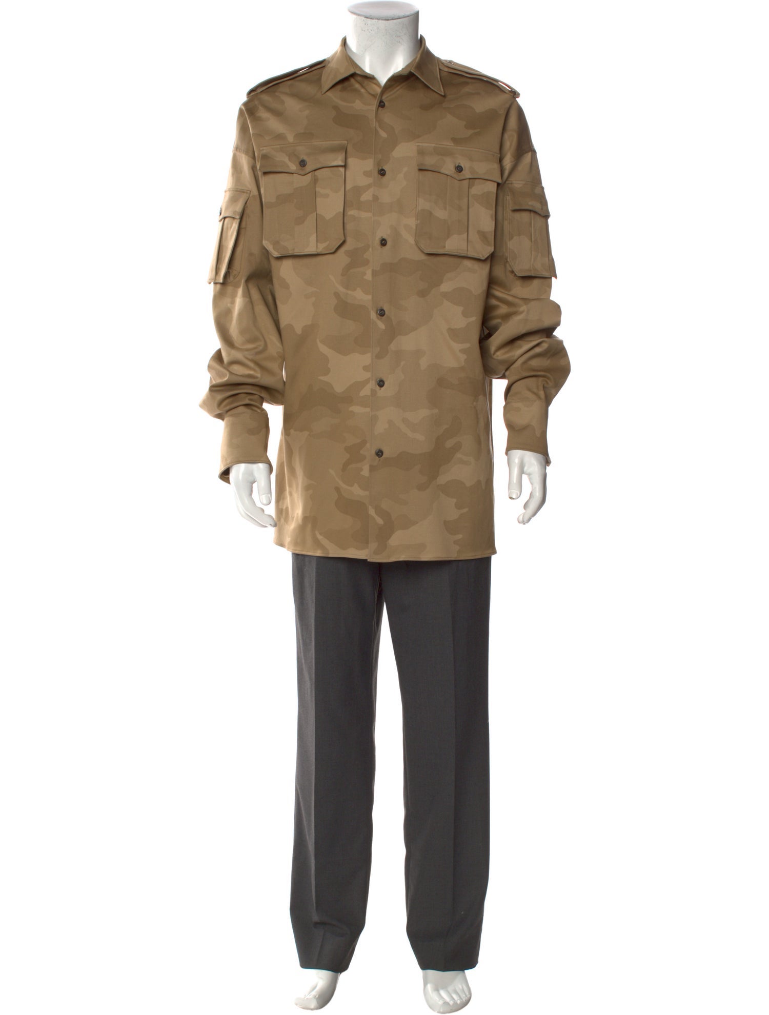 Moncler Gamme Bleu Long Sleeve Dress Shirt - White Casual