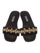Prada Velvet Beaded Accents Slides