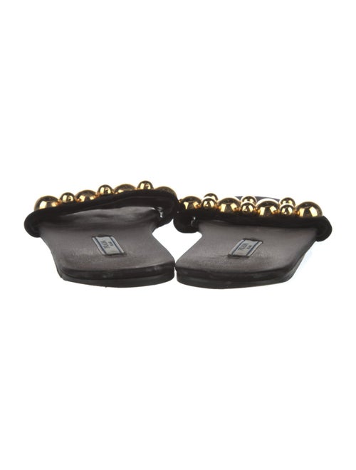Prada Velvet Beaded Accents Slides