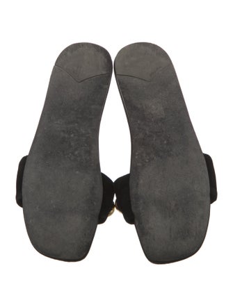 Prada Velvet Beaded Accents Slides