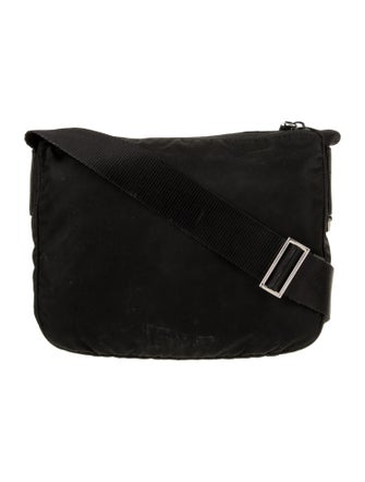 Prada Enameled Metal Triangle Messenger Bag