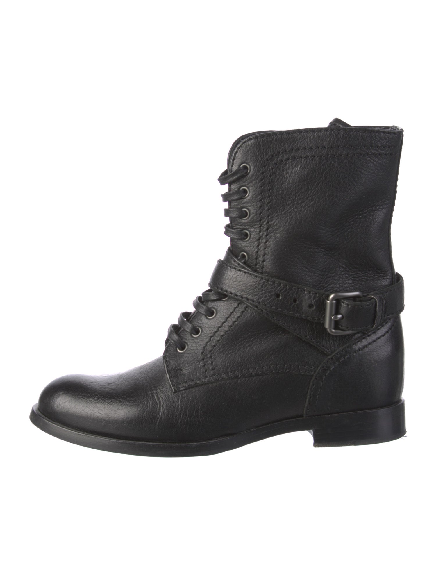 Prada Leather Combat Boots