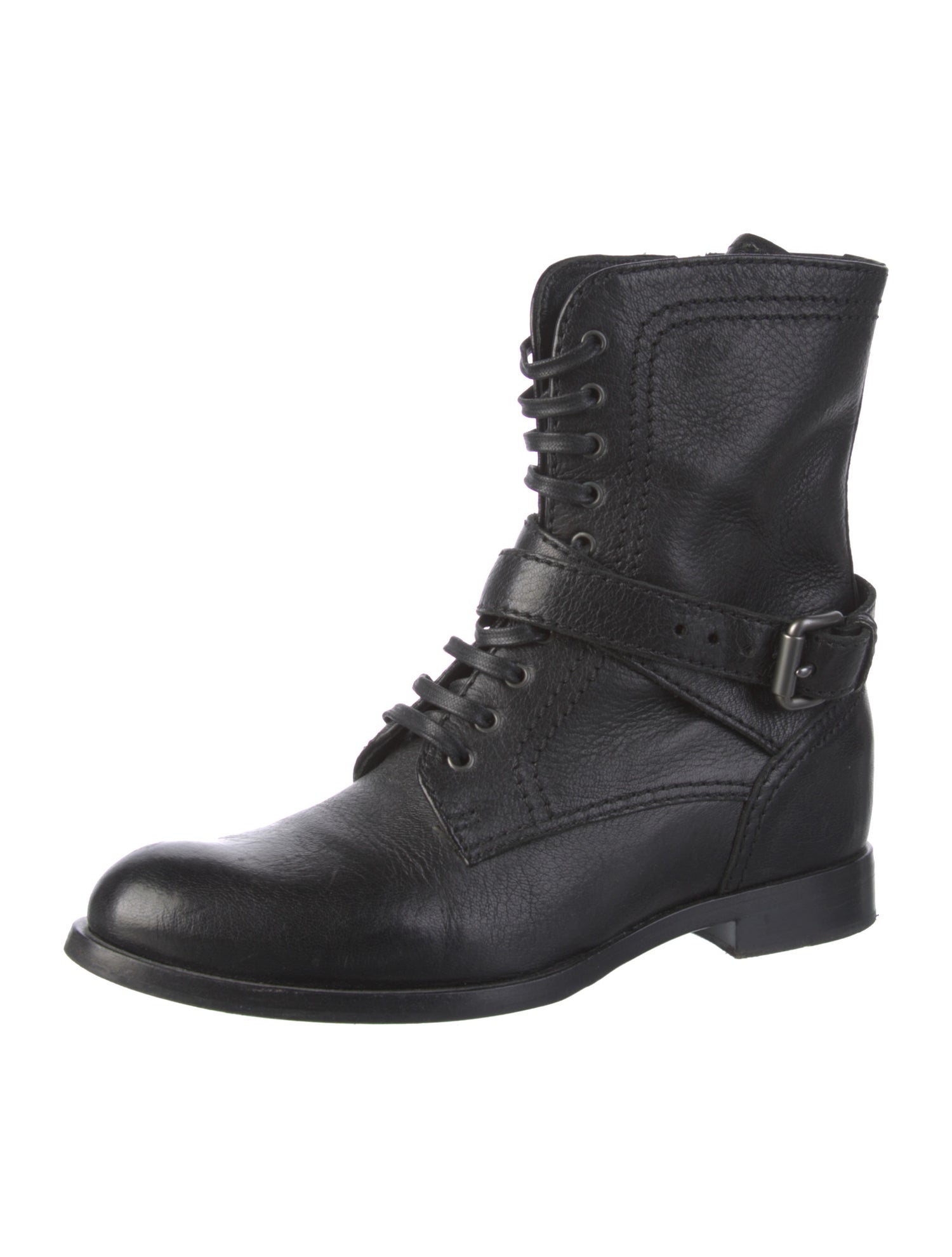 Prada Leather Combat Boots