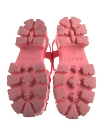 Prada Enameled Metal Triangle Slingback Sandals