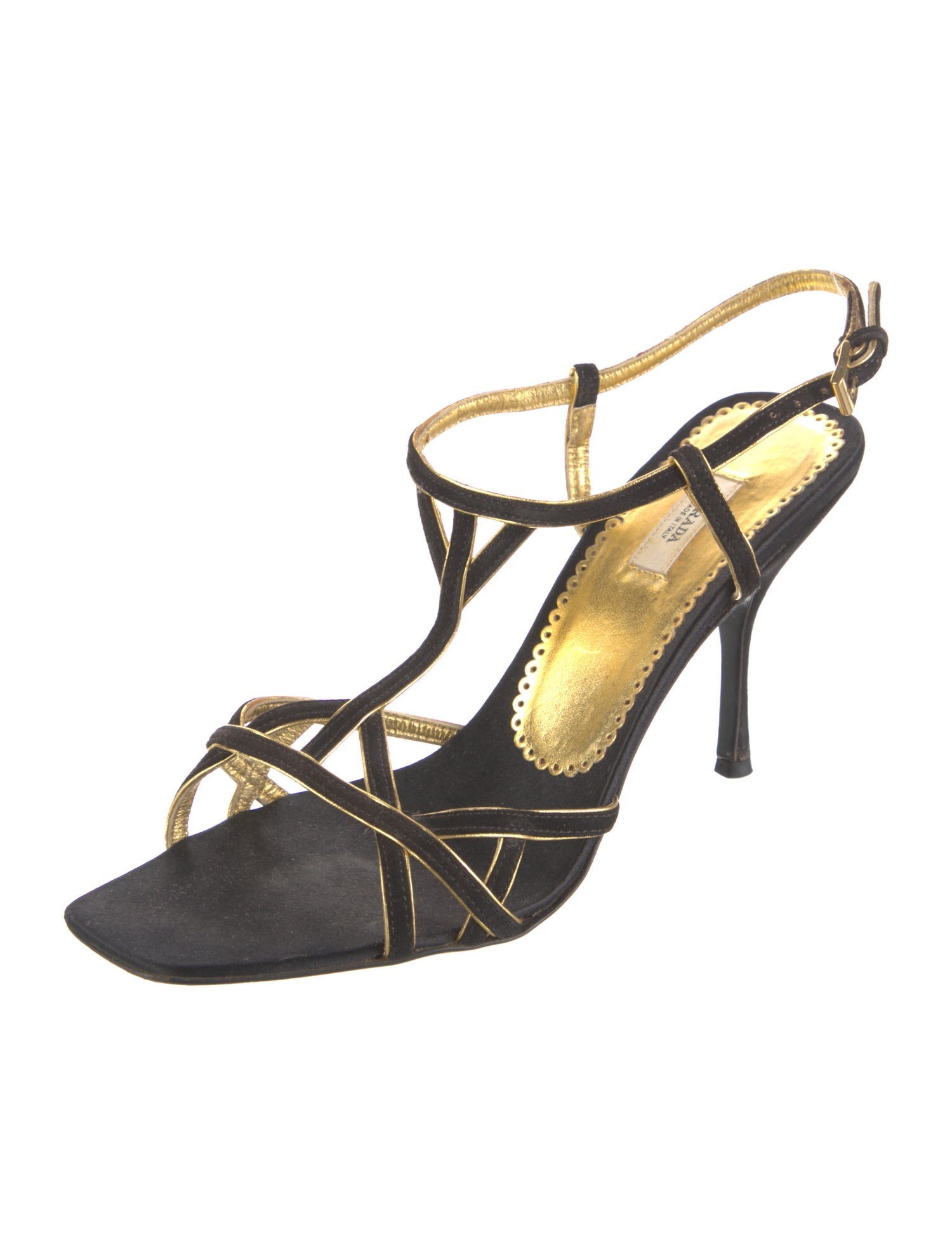 Prada Suede T-Strap Sandals