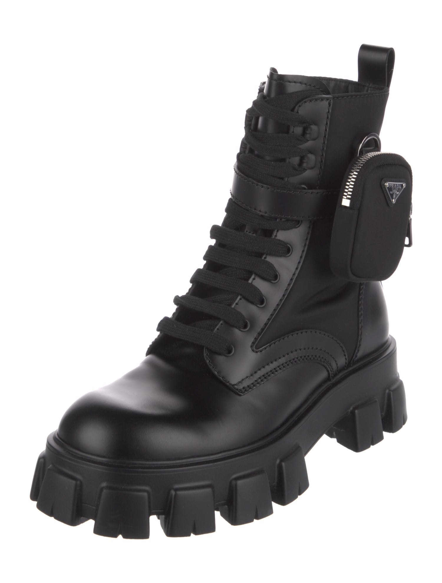 Prada Patent Leather Hiking Boots