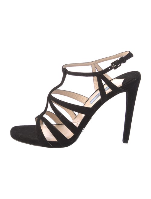 Prada Suede Cutout Accent Sandals