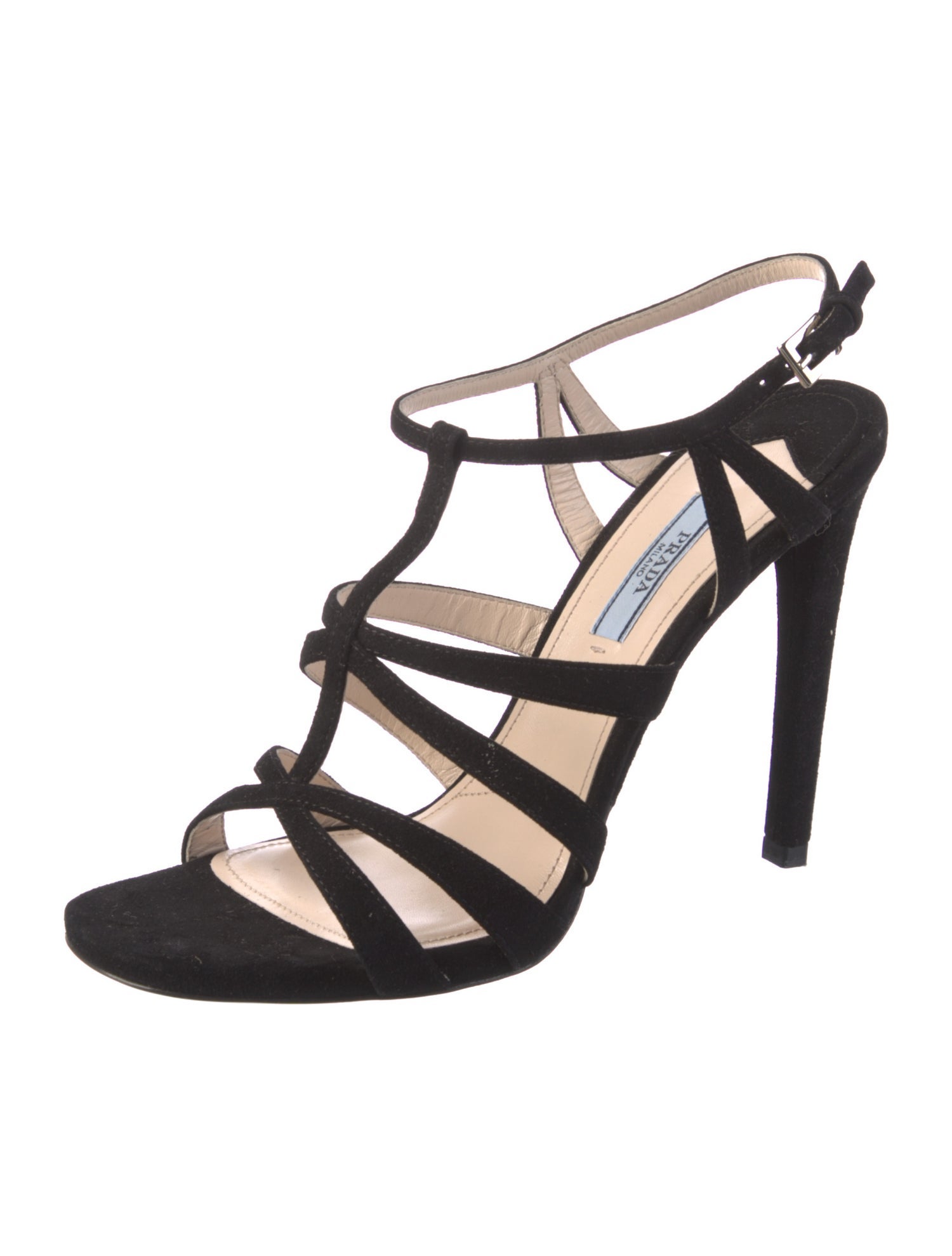 Prada Suede Cutout Accent Sandals