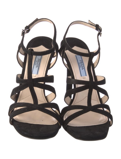Prada Suede Cutout Accent Sandals