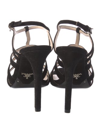 Prada Suede Cutout Accent Sandals