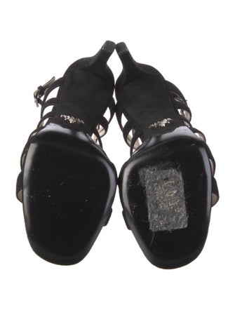Prada Suede Cutout Accent Sandals