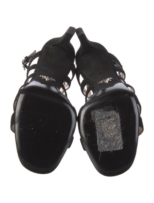 Prada Suede Cutout Accent Sandals