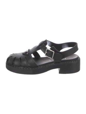 Prada Rubber Slingback Sandals
