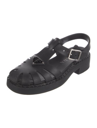 Prada Rubber Slingback Sandals